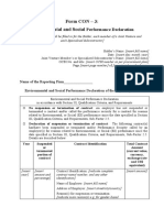 Form Con 3 Environmental and Social Performance Declaration 