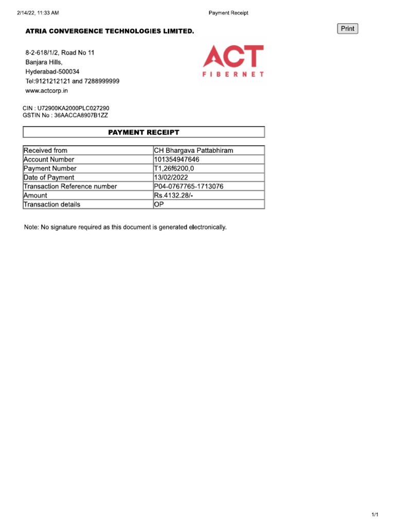 Internet Bill | PDF