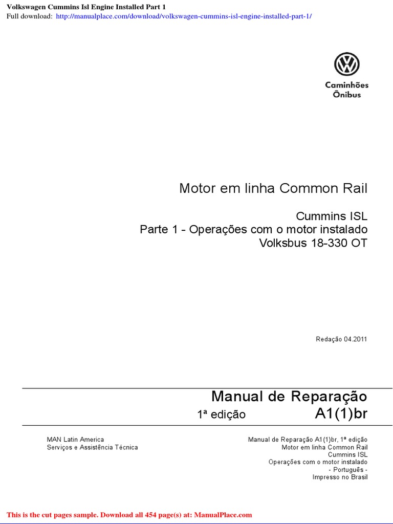Volkswagen Cummins Isl Engine Installed Part 1 | PDF | Airbag | Motores
