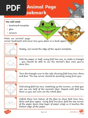 [585248]Animal Origami Bookmark