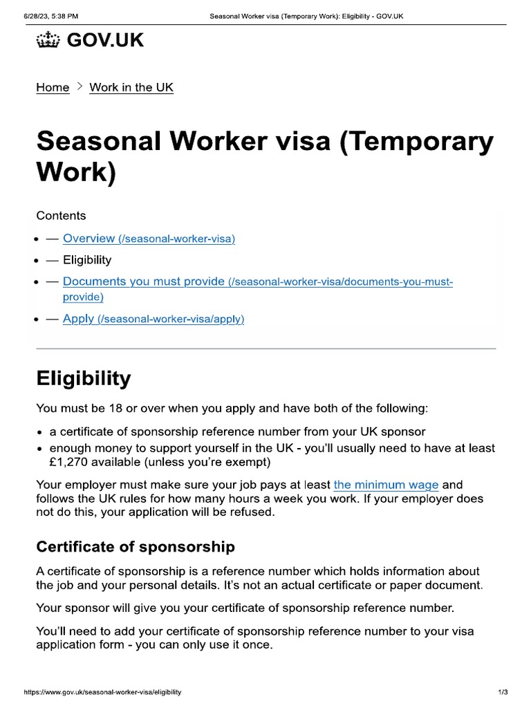 Seasonal Workers Visa UK PDF
