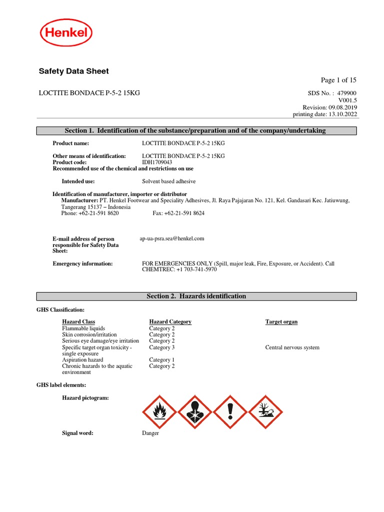 Msds p52 Henkel PDF