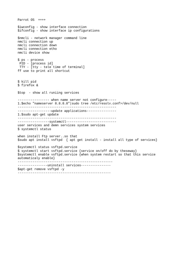 Parrot OS Commands | PDF