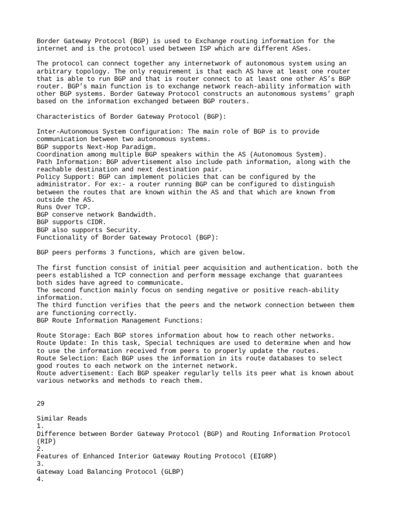 Understanding Border Gateway Protocol (BGP) | PDF | Routing | Computer ...