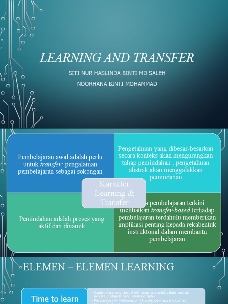 Pemindahan Pembelajaran dan Motivasi | PDF | Karier & Perkembangan