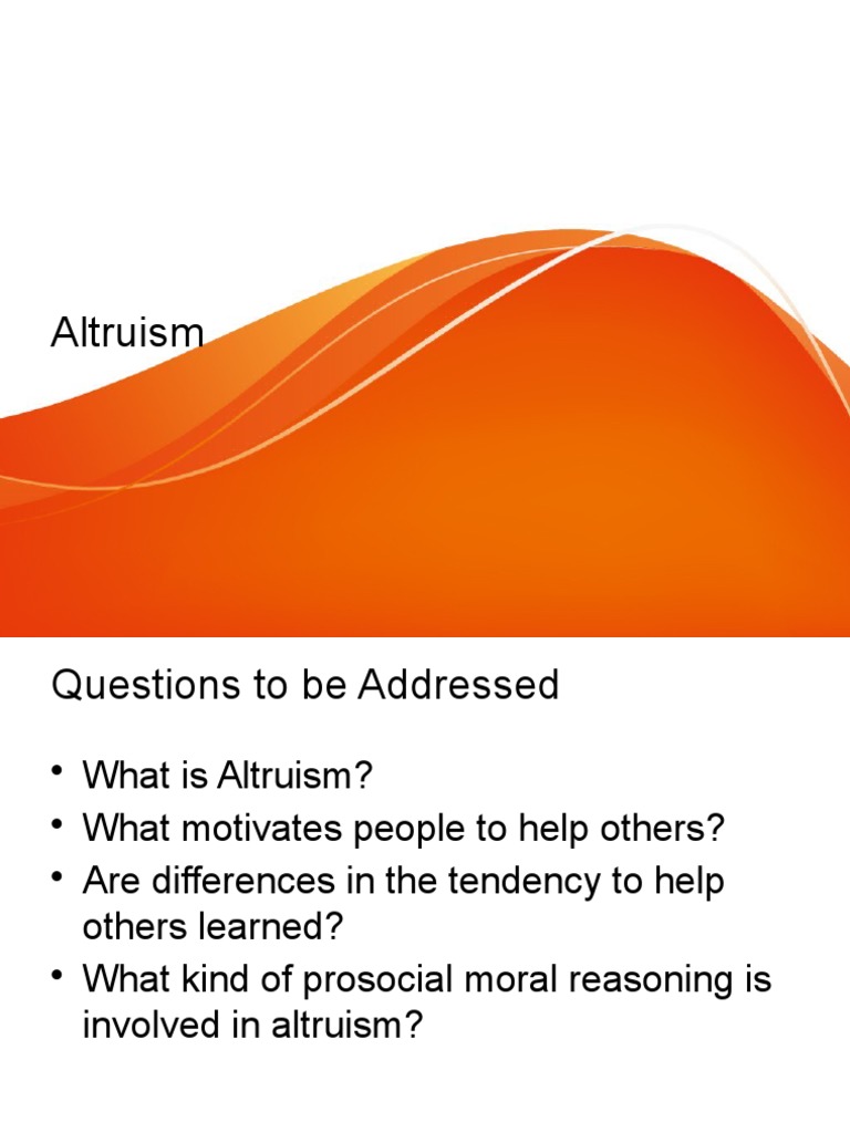 Altruism | PDF | Altruism | Psychological Egoism