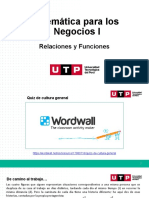 S09.s9 - Relación - Par Ordenado. Plano Cartesiano. Función, Dominio y Rango. Diferencia Gráfica Entre Función y Relación