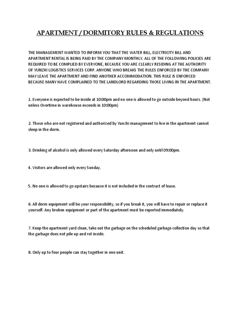 Dorm Rules Rutgers