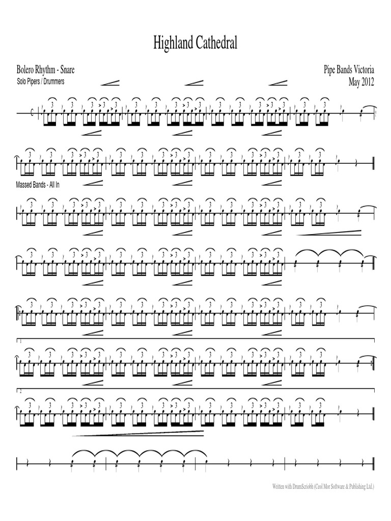 Highland CathedralSnare Download Free PDF Marching Bands Music