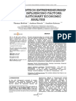 Global Fintech Entrepreneurship and Its Influencing Factors: An Evolutionary Economic Analysis