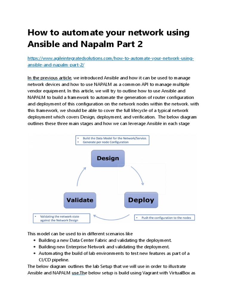 How To Automate Your Network Using Ansible and Napalm Part 2 | PDF