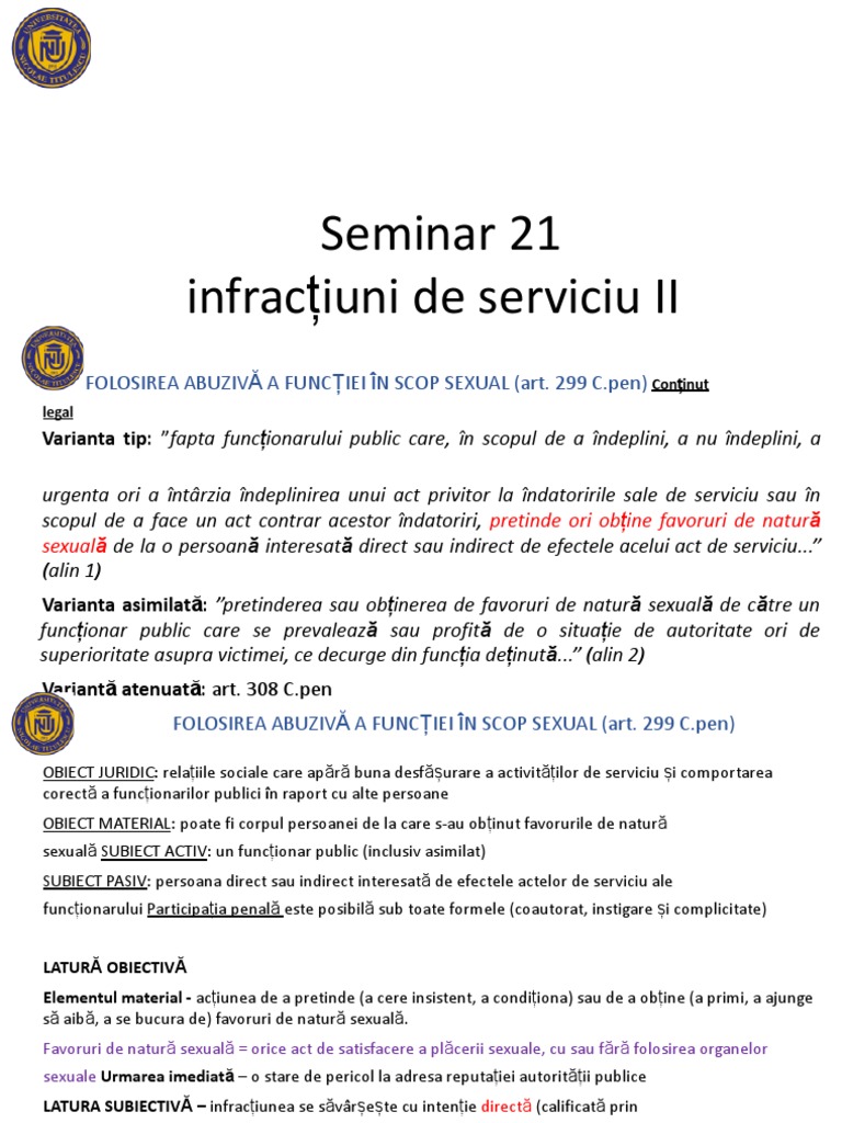 Infractiuni de Serviciu II | PDF