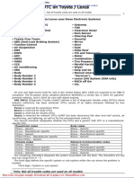 Toyota and Lexus Specefic Trouble Codes