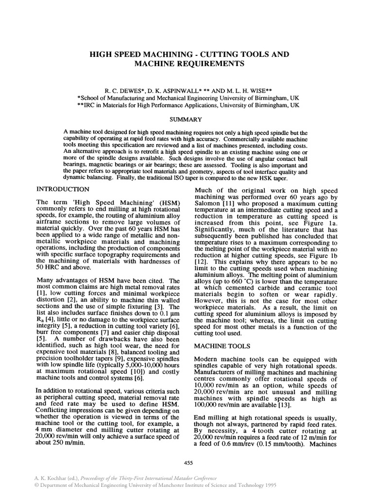 High Speed Machining Essentials | PDF | Machining | Machines