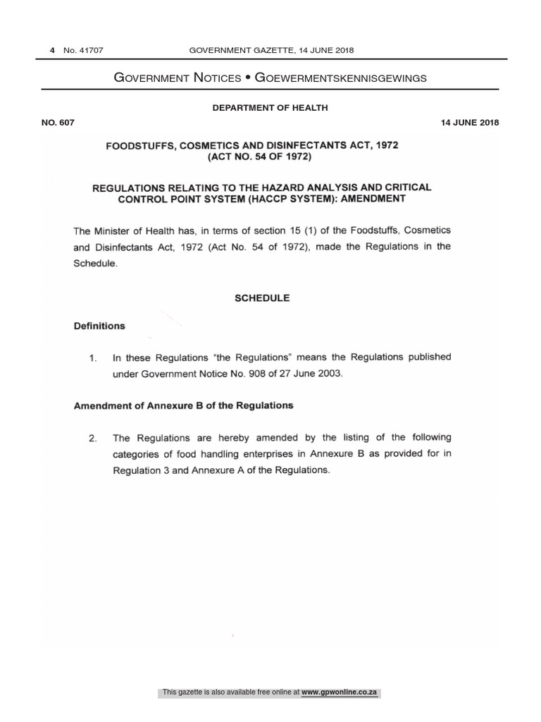 Foodstuffs, Cosmetics and Disinfectants Act 1972 (HACCP) 2 PDF
