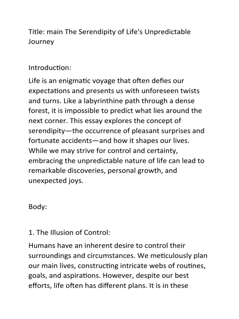Embracing Life's Serendipitous Journey | PDF