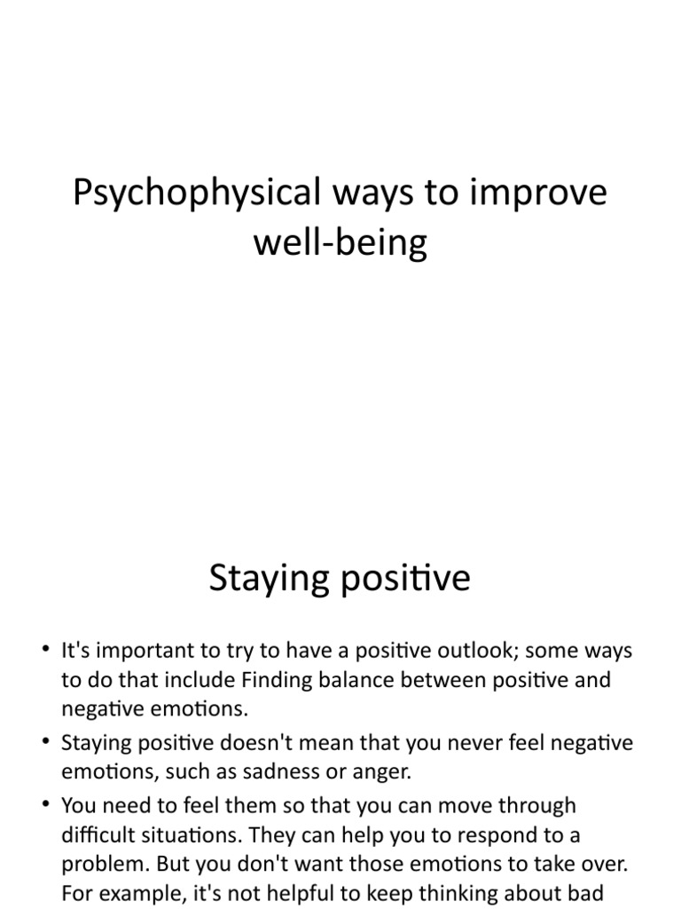 Psychophysical Ways To Promote Well Being | PDF | Relaxation ...