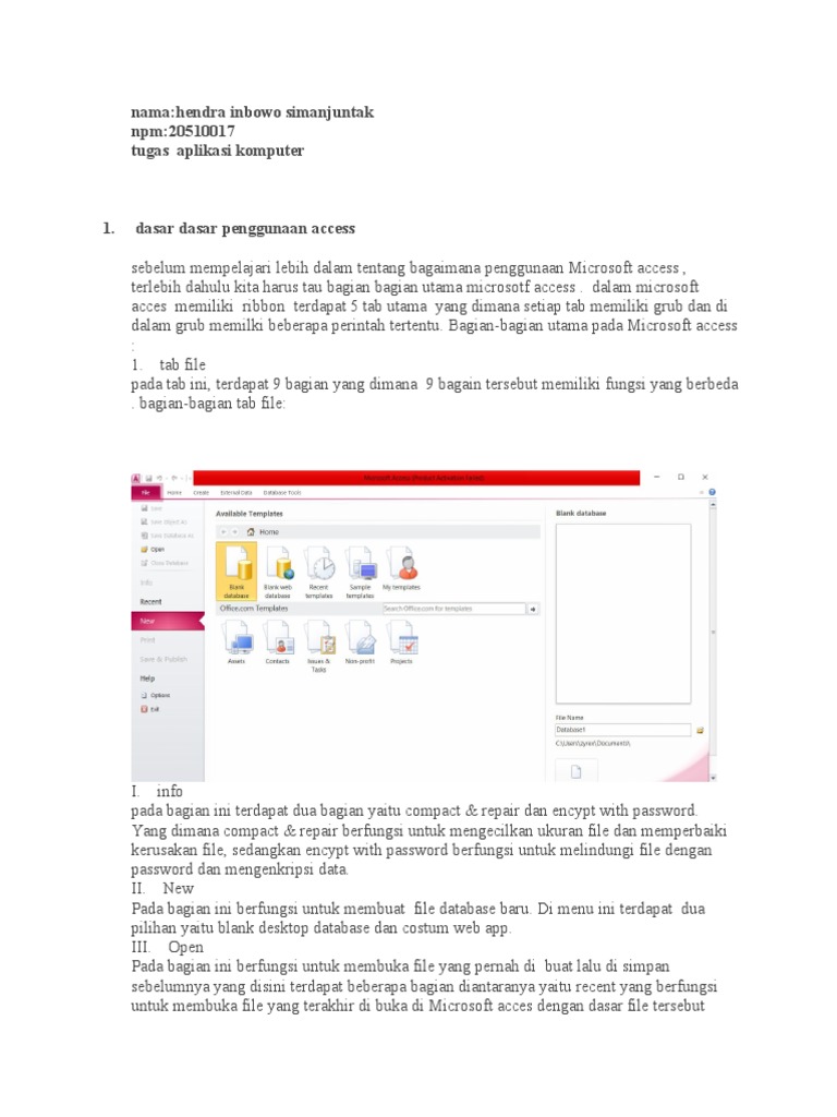 Panduan Dasar Penggunaan Microsoft Access | PDF | Teknologi & Rekayasa