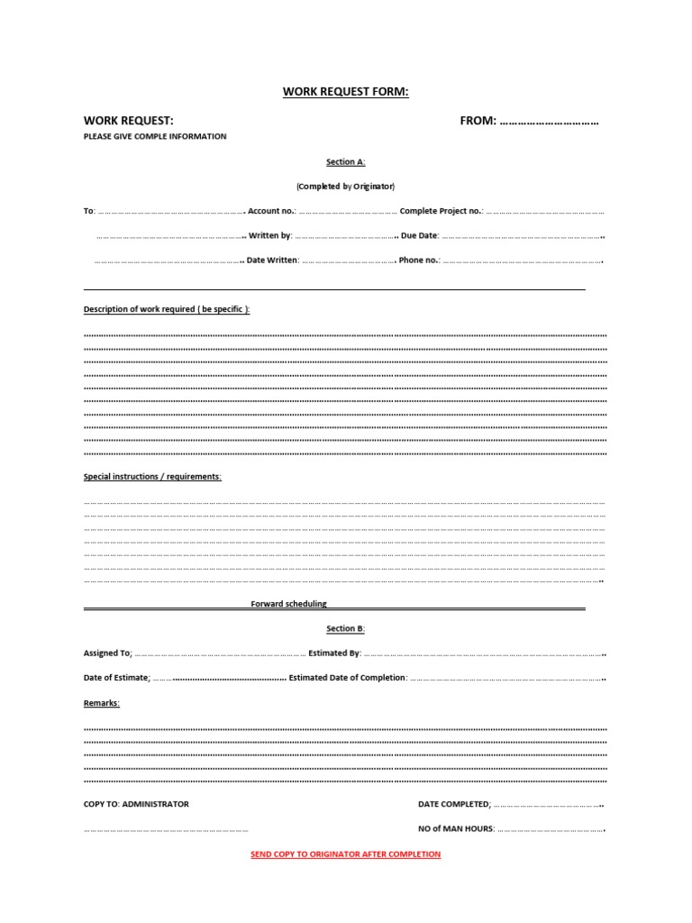 Work Request Form | PDF