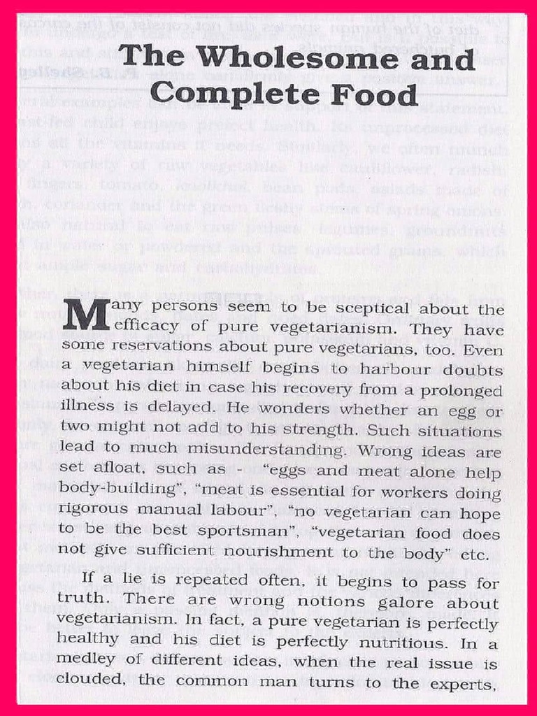 The Wholesome & Complete Food | PDF