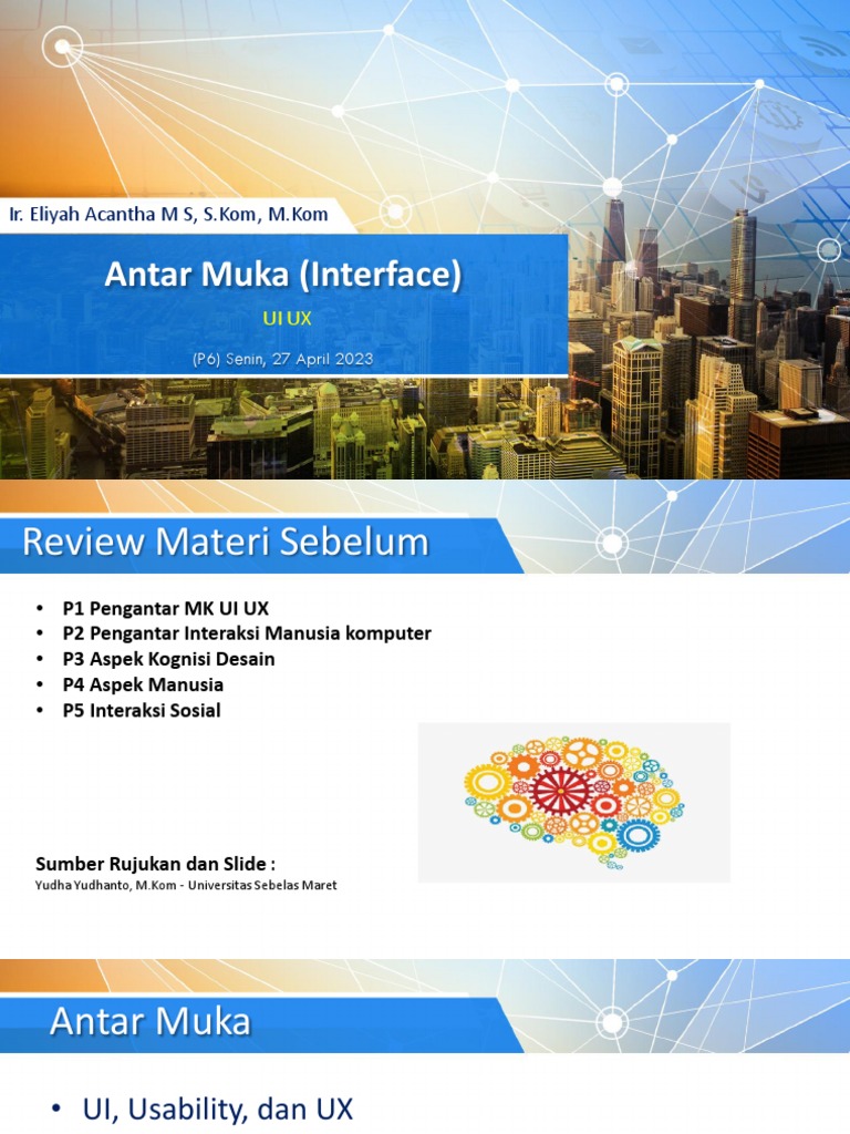 Antar Muka (Interface) : Ir. Eliyah Acantha M S, S.Kom, M.Kom | PDF