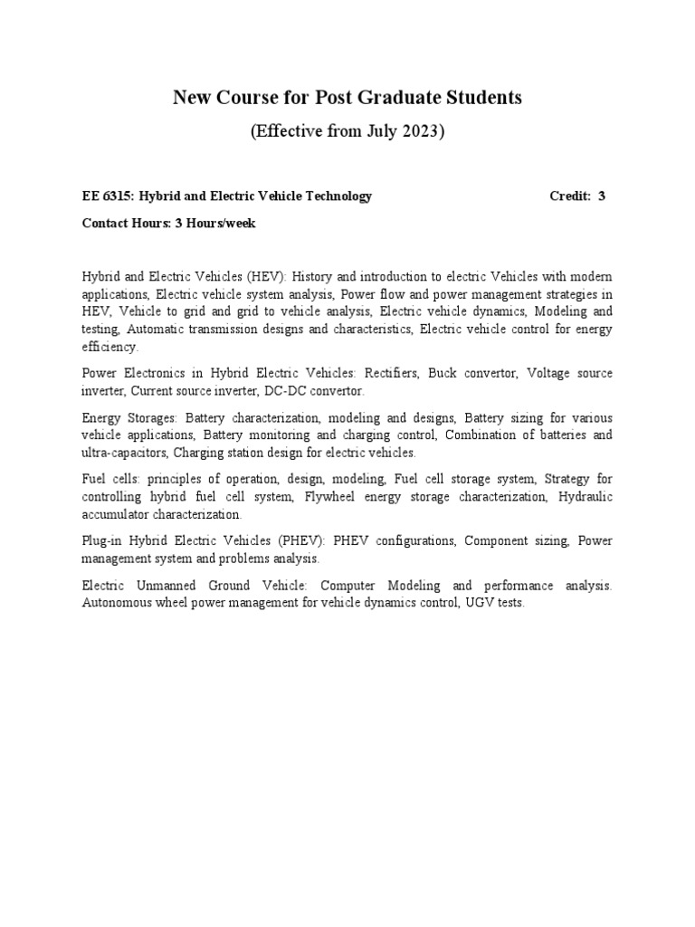 Hybrid and Electric Vehicle Engineering PDF