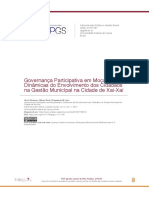 Governança Participativa em Moçambique: Dinâmicas Do Envolvimento Dos Cidadãos Na Gestão Municípal Na Cidade de Xai-Xai