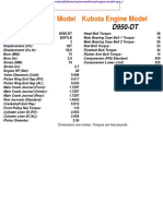 Kubota Tractor Model and Engine Model Specs