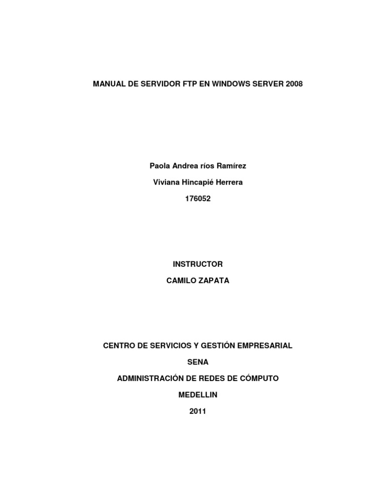 Manual FTP en Windows Server 2008 | PDF