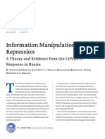 Information Manipulation and Repression: A Theory and Evidence From The COVID-19 Response in Russia