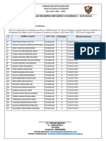 Plan Refuerzo - Suplencia - 9th Egb Actualizado