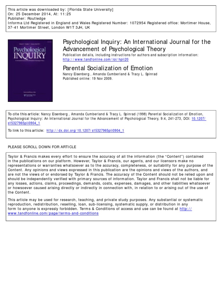 The Socialization Of Prosocial Modeling