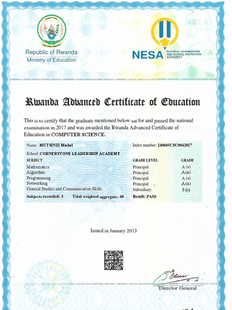 Rwanda Advanced Certificate in Education | PDF