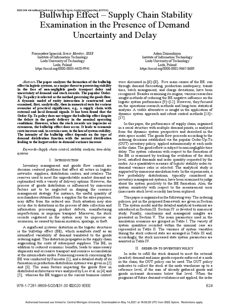bullwhip effect-supply chain stability | PDF | Poisson Distribution ...