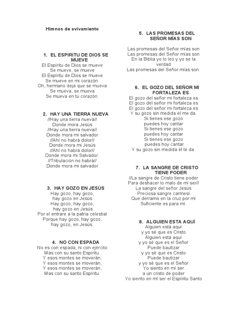 Letras de Himnos de Avivamiento | PDF | Cristo (título) | Jesús