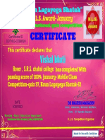 Certificate For Vishal Bhati For - January - Mobile Class Comp...