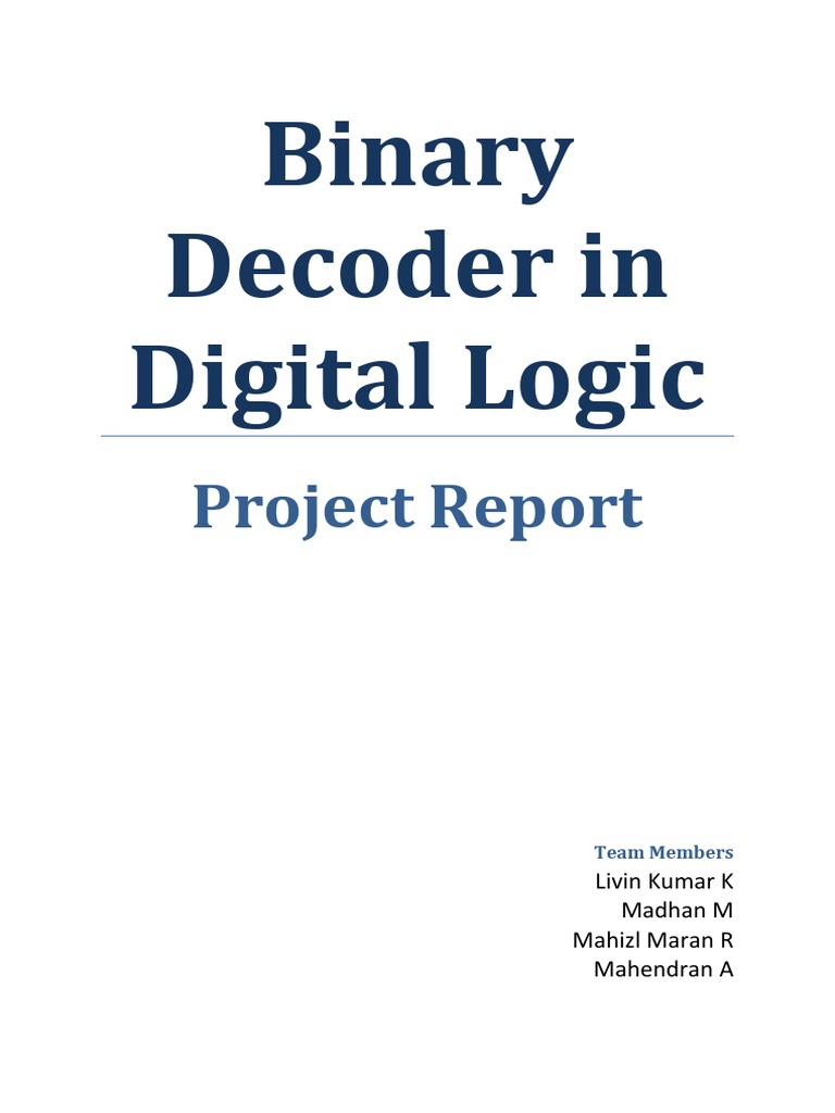 Binary Decoder in Digital Logic PDF