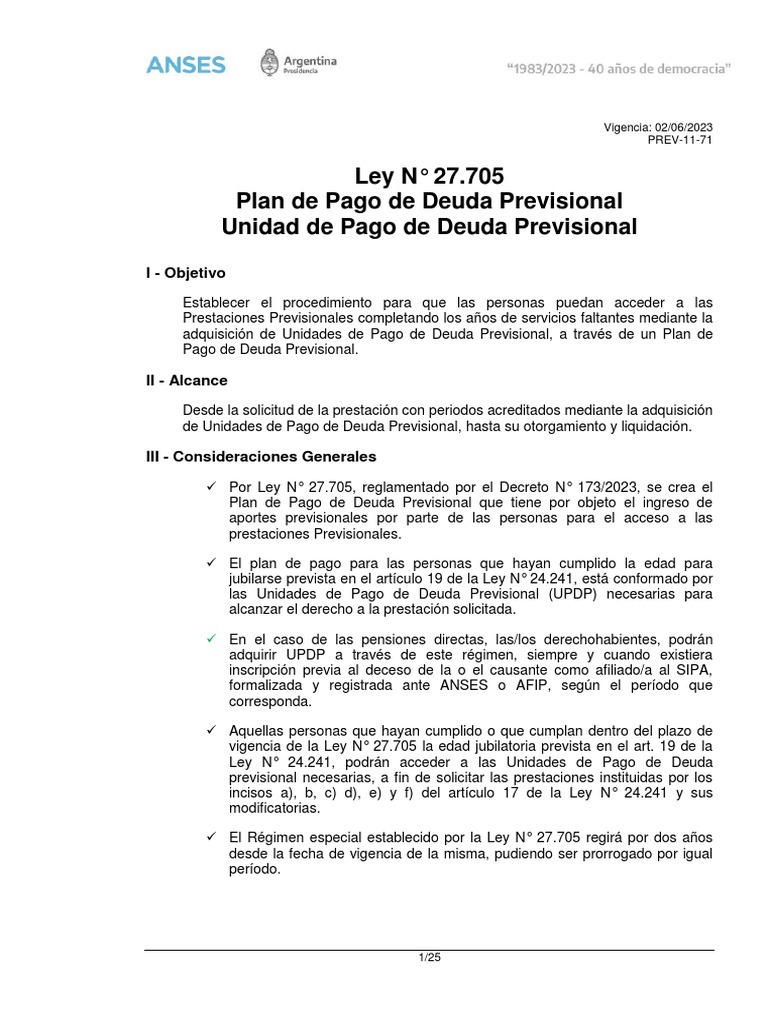 Plan de Pago de Deuda Previsional 2023 | PDF | Jubilación | Impuesto ...