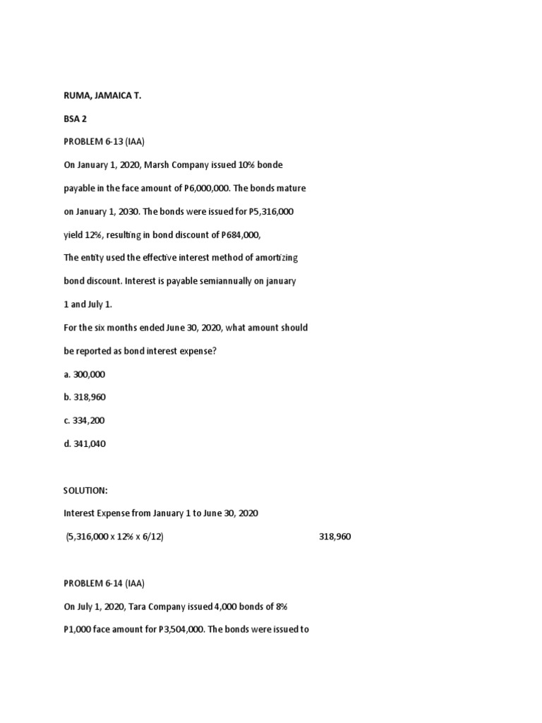 Notes Payable and Debt Restructuring (Ruma, Jamaica) Download Free PDF Bonds (Finance