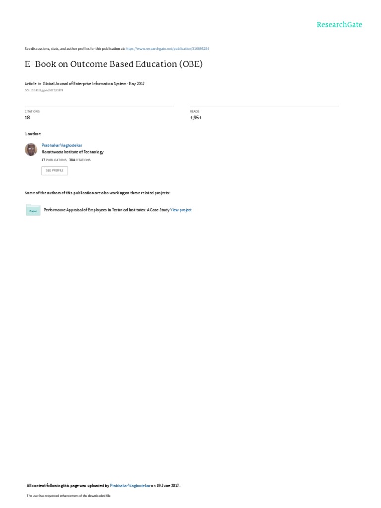 E Book On Outcome Based Education Obe Pdf Engineering Digital