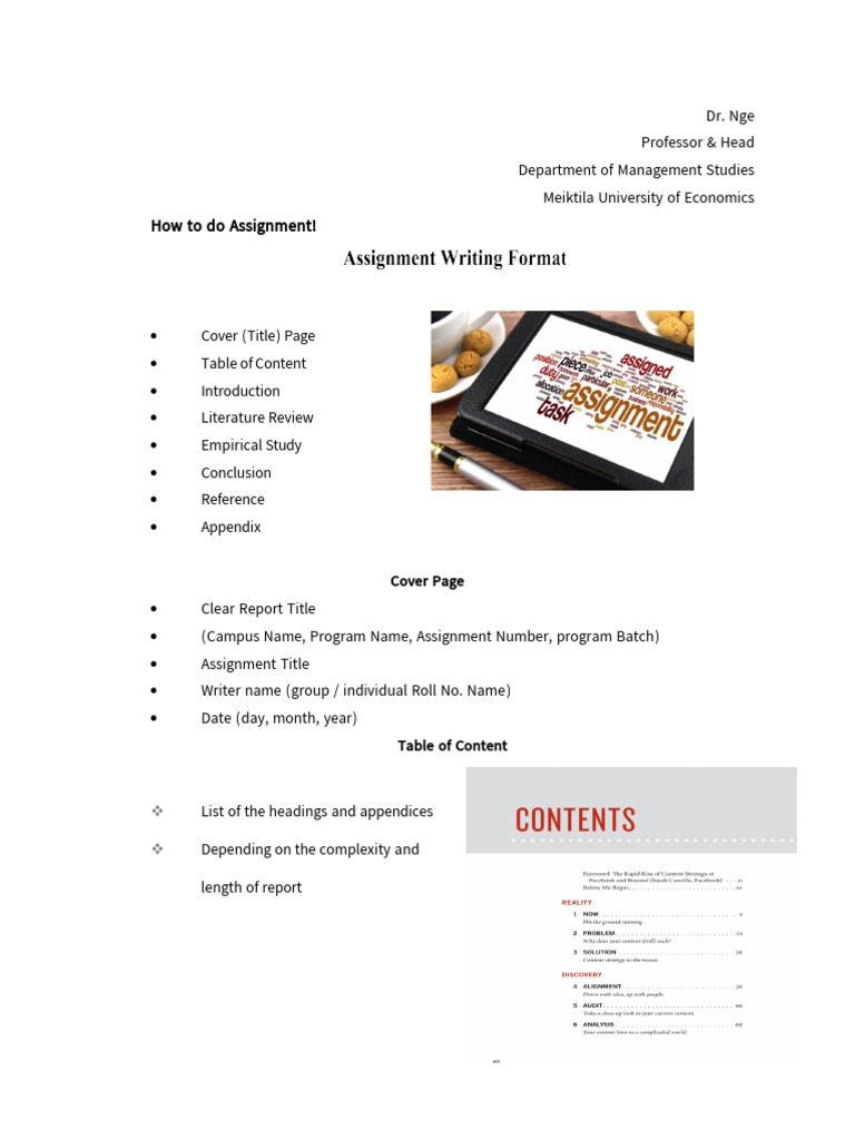 Assignment ရေးရန်ပို့ချချက် | PDF