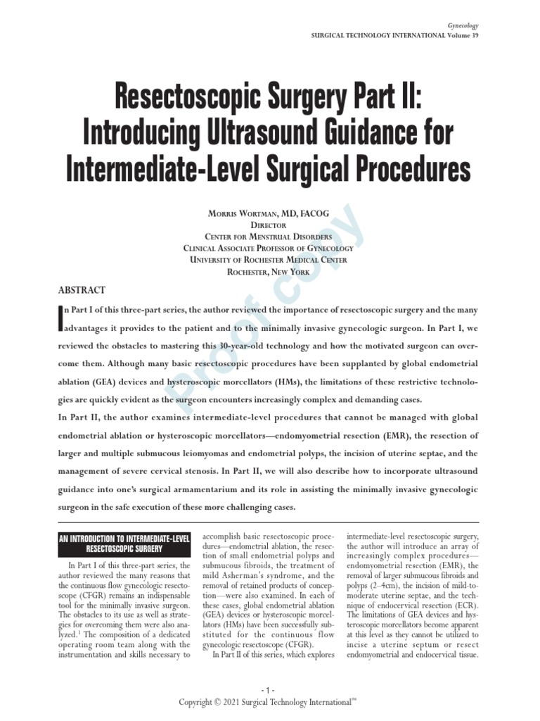 Resectoscopic Surgery Part Ii | PDF | Surgery | Medical Ultrasound