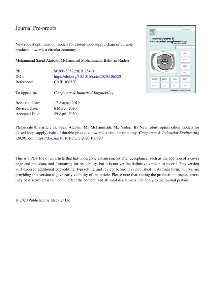 Journal PreProofs Computers & Industrial Engineering PDF