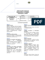 Matemáticas, III, Semestre I, 2023, Cronograma