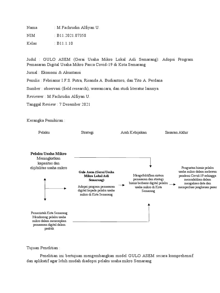Pemasaran Digital GULO ASEM Semarang | PDF | Bisnis | Pengelolaan ...