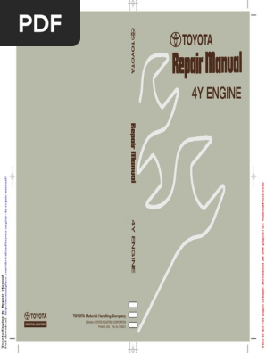 Toyota Engine 4y Repair Manual | PDF