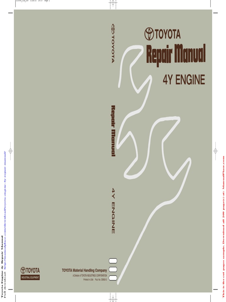 Toyota Engine 4y Repair Manual | PDF