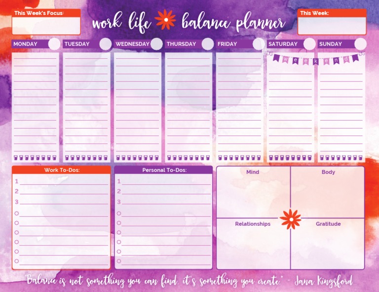 Bloom Planners Work Life Balance Planner FINAL | PDF