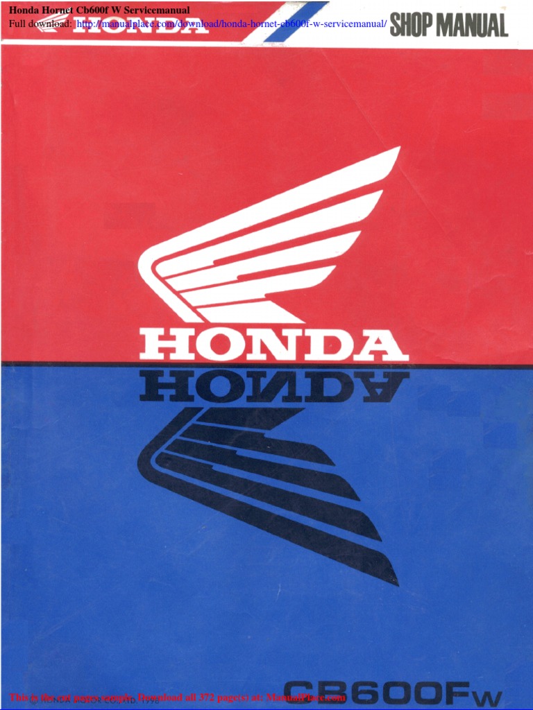 Honda Hornet CB600F Service Manual PDF | PDF