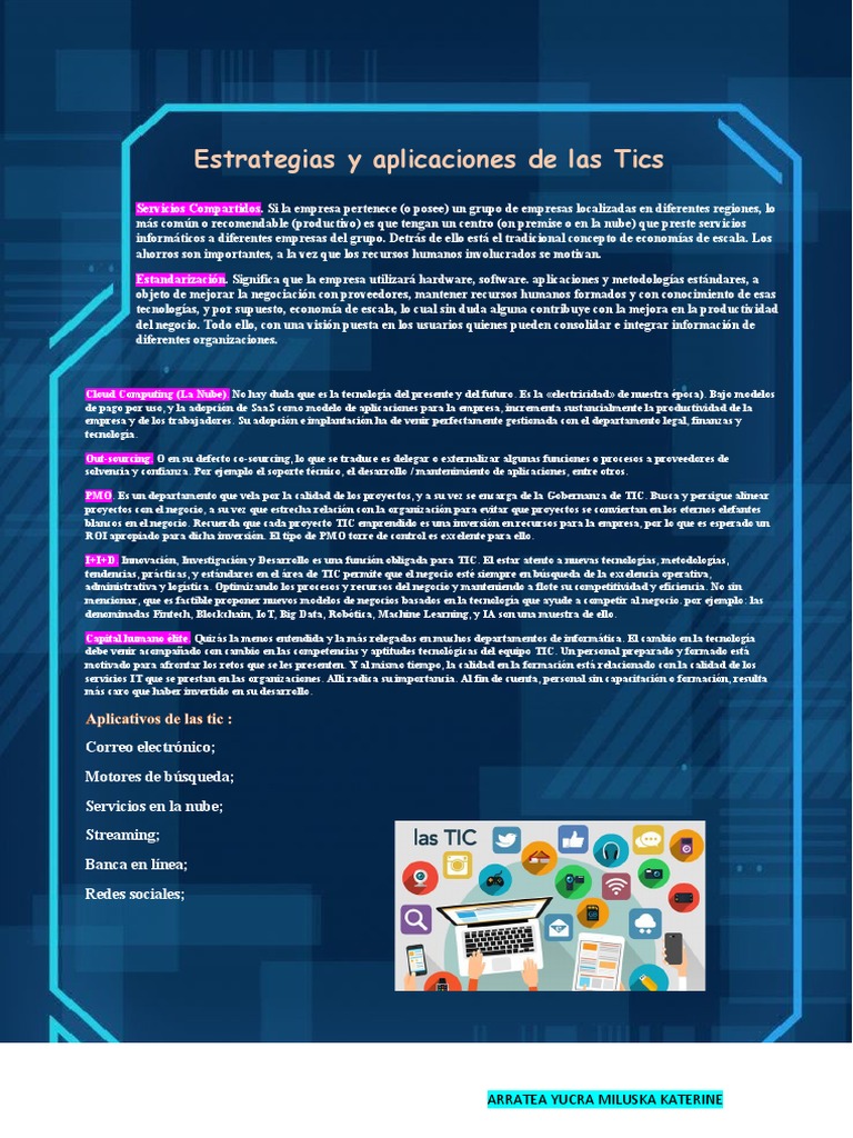 Aplicaciones y Estrategias de Las Tic | PDF | Computación en la nube ...